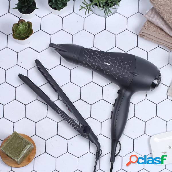 Livoo Set de regalo con secador y plancha de pelo negro