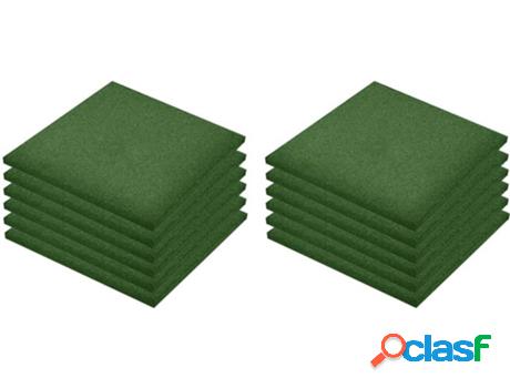 Losas de Goma Protección VIDAXL (Verde - 50 x 50 cm - Goma)
