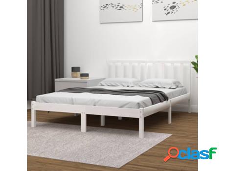 Marco de Cama VIDAXL (Madera - Blanco - 195.5 x 126 x 100