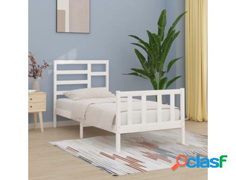 Marco de Cama VIDAXL (Madera - Blanco - 205.5 x 106 x 104