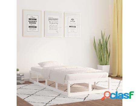 Marco de Cama VIDAXL (Madera - Blanco - 205.5 x 95.5 x 28