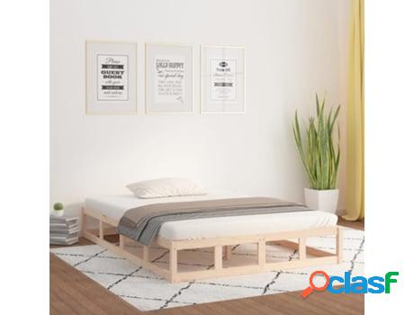 Marco de Cama VIDAXL (Madera - Marrn - 195.5 x 140.5 x 28