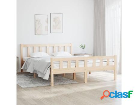 Marco de Cama VIDAXL (Madera - Marrn - 195.5 x 140.5 x 69.5