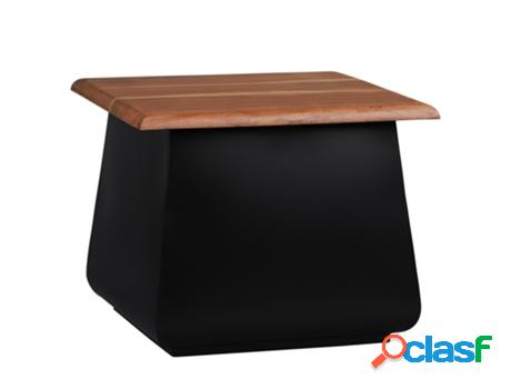 Mesa Auxiliar 50X40X50 cm Madera de Acacia Negra/Natural Y
