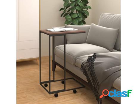 Mesa Auxiliar con Ruedas VIDAXL (Negro -Madera