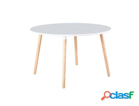 Mesa de Comedor ABECEDARIO Nordika (Blanco - DM y Madera -