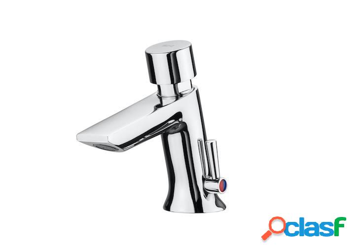 Mezclador temporizado repisa lavabo pulsador y limitador