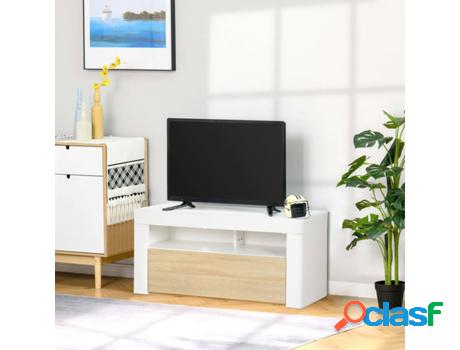 Mueble de TV HOMCOM (100X35X48,4 Cm - Blanco)
