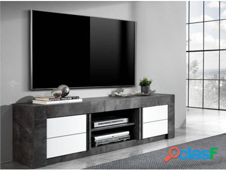 Mueble de TV VENTA-UNICA (Gris, Blanco - Madera - 52x170x42