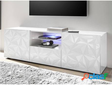 Mueble de TV VENTE UNIQUE (Blanco - Madera - 56x181x43 cm)