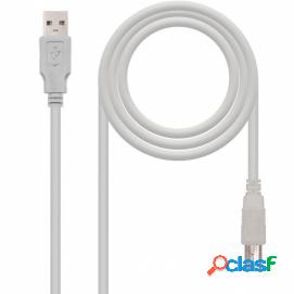 Nanocable Cable Usb 2.0 A/m-b/m, Beige, 1.8