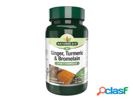 Natures Aid Ginger, Turmeric & Bromelain 60&apos;s