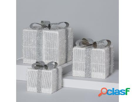 Pack 3 Cajas Regalo de Navidad LEDKIA (Prateado - - - Metal