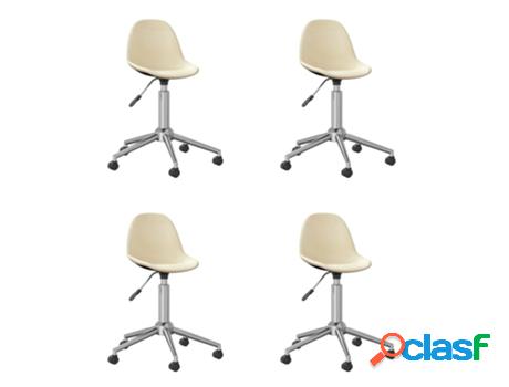 Pack 4 Sillas de Comedor VIDAXL Beige Tela