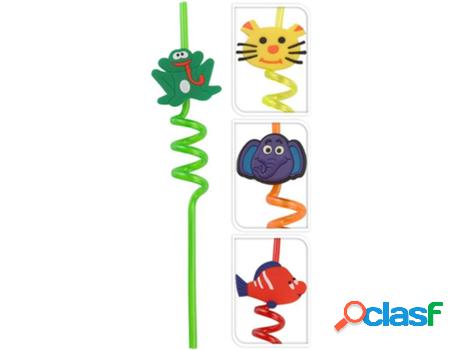 Pajita animales 27 cm surtidos