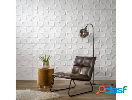 Paneles De Pared 3D Beau 12 Piezas Ga-Wa28 WALLART (Blanco -