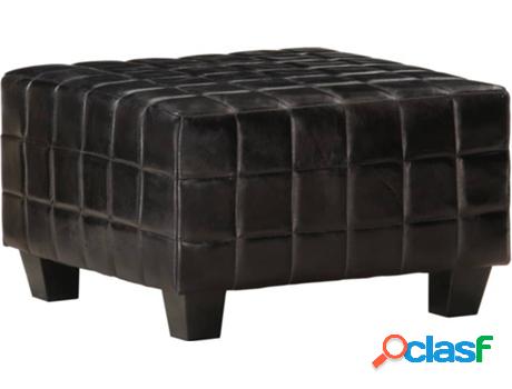 Pontrona VIDAXL (Negro - Cuero - 50 x 50 x 33 cm)