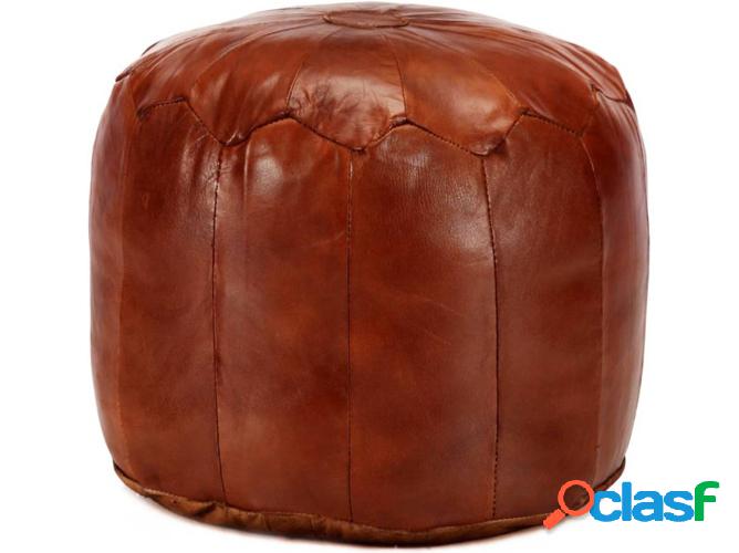 Pufe VIDAXL 40x35 cm cuero cabra genuino bronce