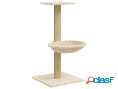 Rascador VIDAXL para Gatos (Peluche - Beis - 35 x 35 x 74