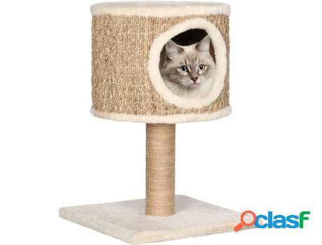 Rascador de Gatos VIDAXL (Beis - 35 x 35 x 52 cm - Hierba