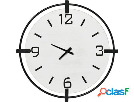 Reloj de Pared HOMCOM 830-638V00WT Madera de Abeto y Metal