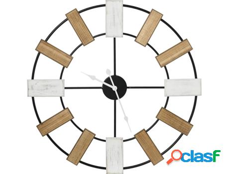 Reloj de Pared HOMCOM 830-640V00MX Madera de Abeto y Metal