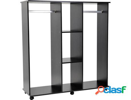 Ropero HOMCOM 02-0601 Negro (Placa de Partículas y Aluminio