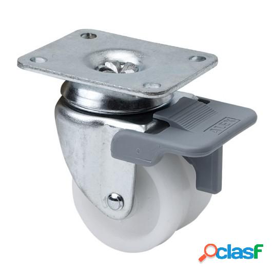 Rueda Giratoria.Dble C/F 018Mm 1-0390 Pl.070X055 090Kg.Liso