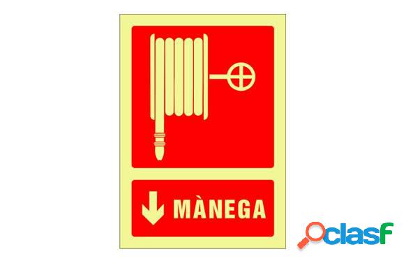 Señal fotoluminiscente contra incendio catalan