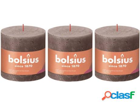 Set 3 Velas BOLSIUS Shine Taupé (Gris - Duración: 62h)