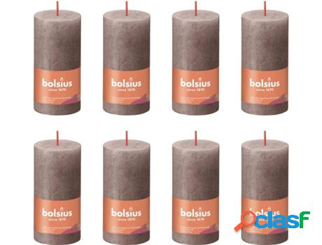 Set 8 Velas BOLSIUS Shine Rústico (Gris - Duración: 30h)