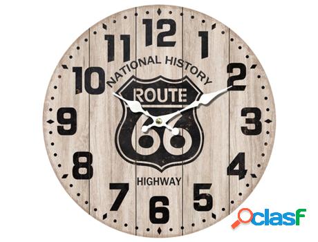 Signes Grimalt - Reloj Pared Route 66 Marrón de Mdf | Reloj