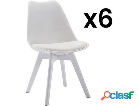 Silla VENTE UNIQUE Jody (Blanco - Plástico, Madera -