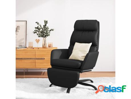 Silla de Descanso VIDAXL (Cuero Artificial - Negro - 70 x 77