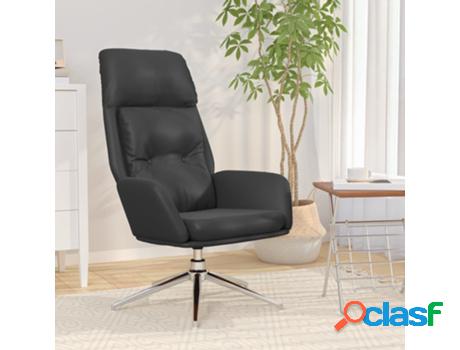 Silla de Descanso VIDAXL (Cuero - Negro - 70 x 77 x 94 cm)