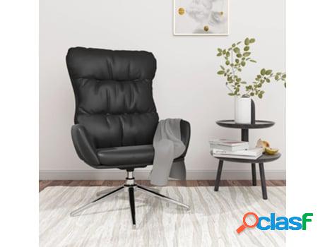 Silla de Descanso VIDAXL (Cuero - Negro - 70 x 77 x 98 cm)