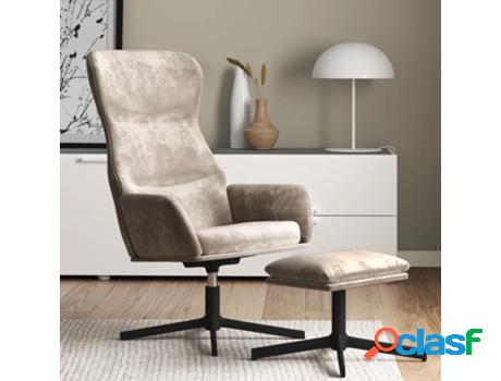 Silla de Descanso VIDAXL (Veludo - Gris - 70 x 77 x 94 cm)