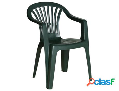 Silla respaldo bajo resina monobloc, color verde, modelo