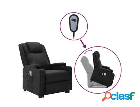 Silln Reclinable VIDAXL (Cuero Artificial - Negro)