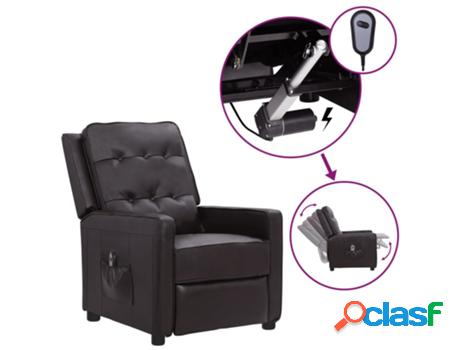 Silln Reclinable VIDAXL (Cuero Artificial - Negro - 70 x