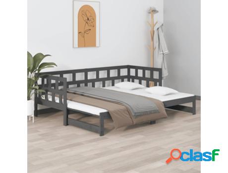 Sof-Cama VIDAXL (Madera - Gris - 194 x 181 x 69 cm)