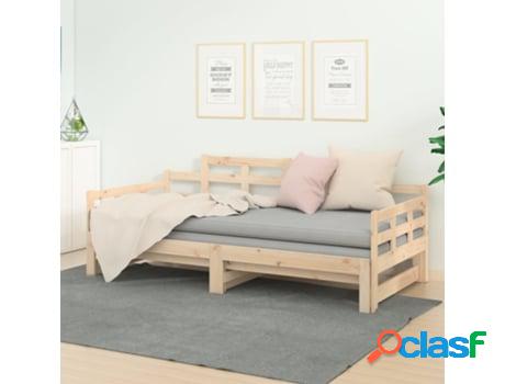 Sof-Cama VIDAXL (Madera - Marrn - 203.5 x 181 x 76 cm)