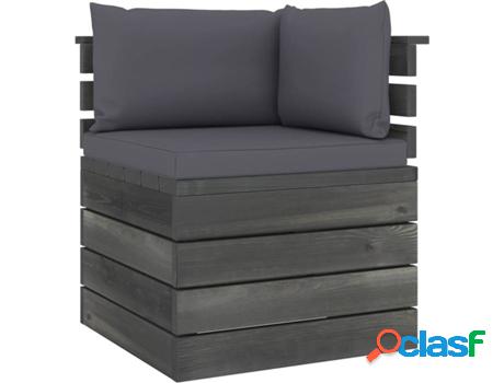 Sofá Canto VIDAXL Cojines 3061647 Gris (Madera - 65 x 65 x