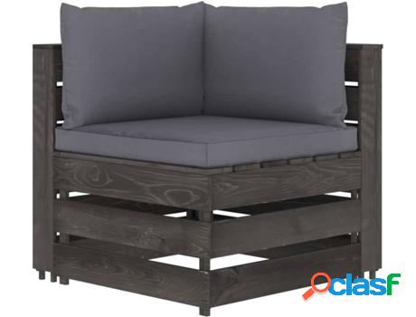 Sofá Canto VIDAXL Cojines 3068108 Marrón (Madera - 69 x 70