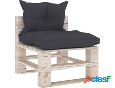 Sofá Central VIDAXL Cojines 3066070 Marrón (Madera - 60 x