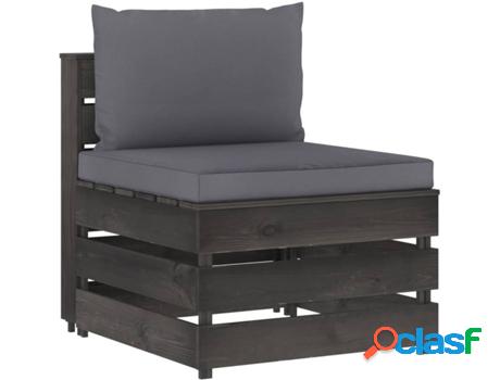 Sofá Central VIDAXL Cojines 3068120 Marrón (Madera - 60 x