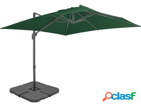 Sombrilla con Base VIDAXL (Verde - Tela - 400x300x268 cm)