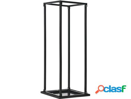 Soporte para Leña VIDAXL (Negro - Acero - 37x37x113 cm)