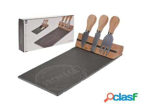 Tabla pizarra quesos 30x15 cm + 3 piezas