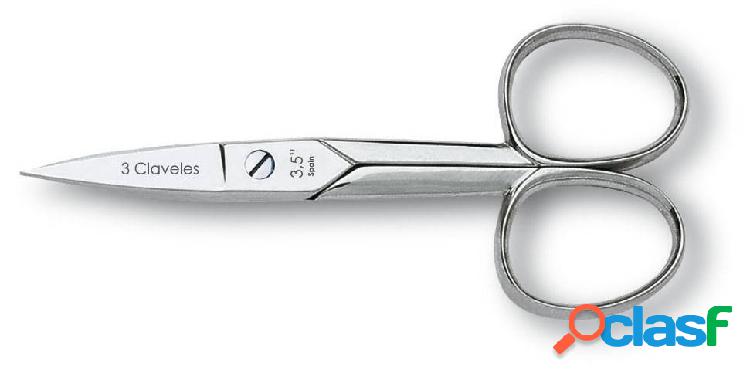 Tijera 3 Claveles curvada para uñas en níquel 4,5"